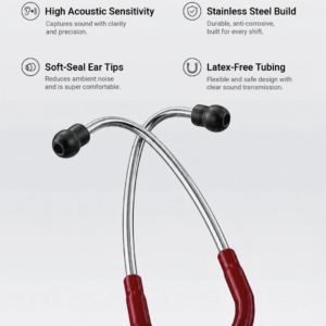 6sense (Maroon), Steel Finish Stethoscope