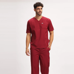 Classic Men's V-Neck (Maroon) Scrub