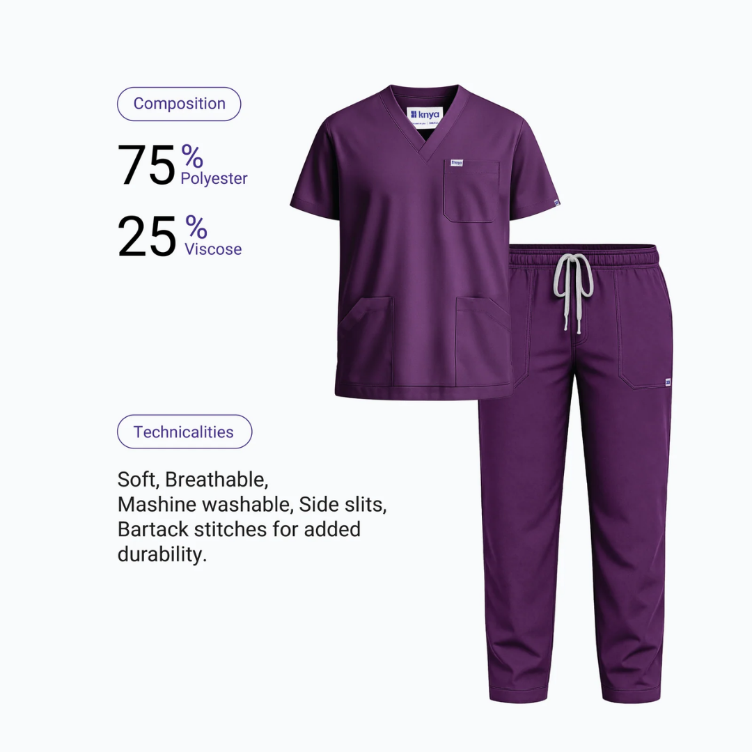 Classic Men's V-Neck (Wine) Scrub