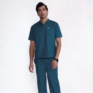 Classic Men's Mandarin Collar (Forest Green) Scrub