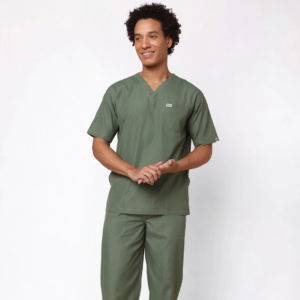 Classic Men's V-Neck (Olive) Scrub