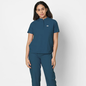 Classic Women's Mandarin Collar (Forest Green) Scrub