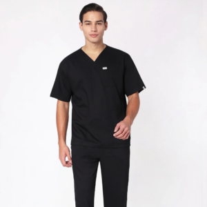 ecoflex™ Men's V-Neck (Black) Scrub