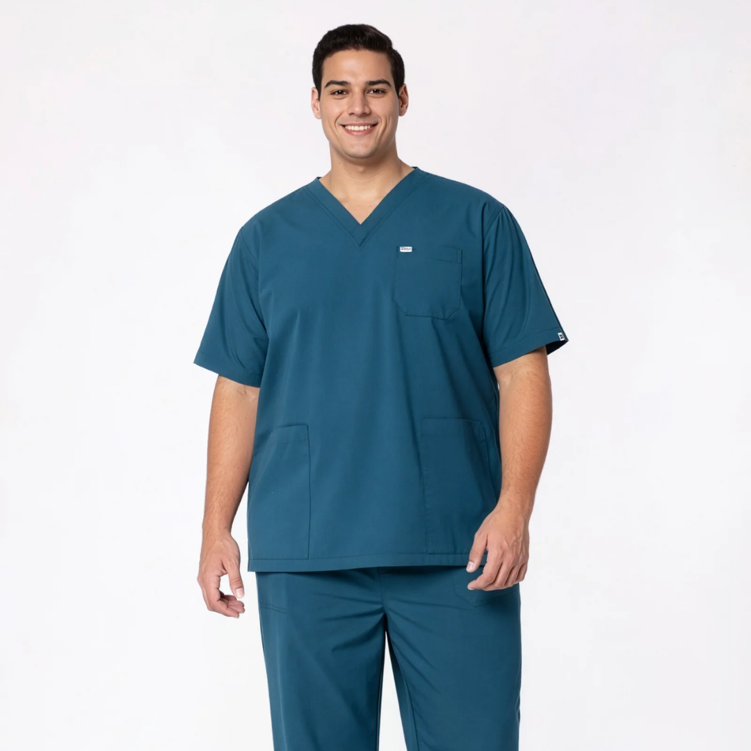 ecoflex™ Men's V-Neck (Forest Green) Plus Size Scrub