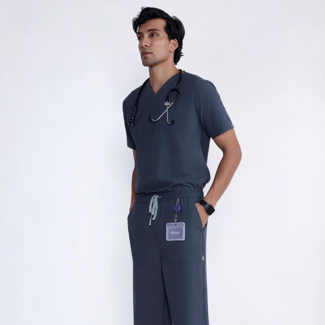 ecoflex™ Men's V-Neck (Steel Grey) Scrub