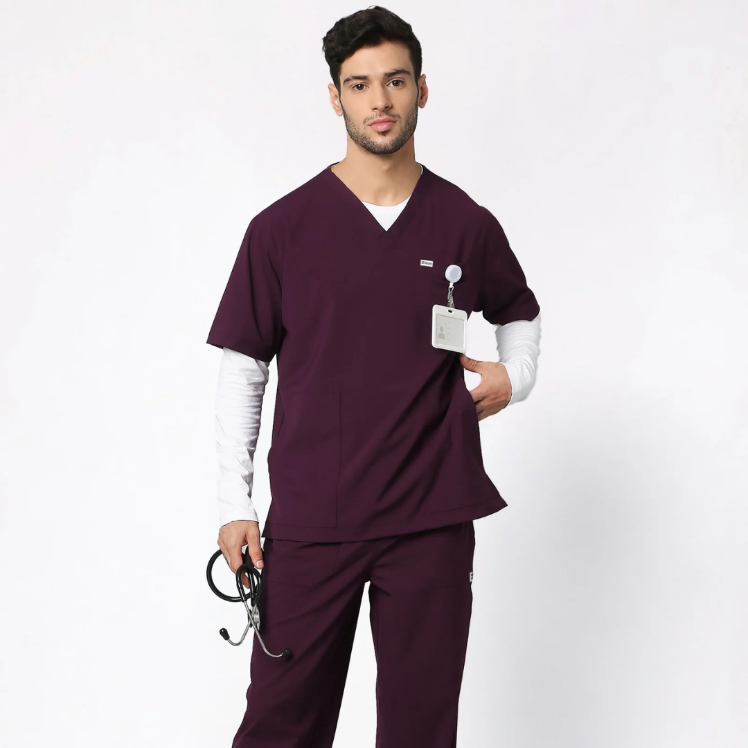 ecoflex™ Men's V-Neck (Wine) Scrub