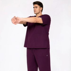 ecoflex™ Men's V-Neck (Wine) Plus Size Scrub