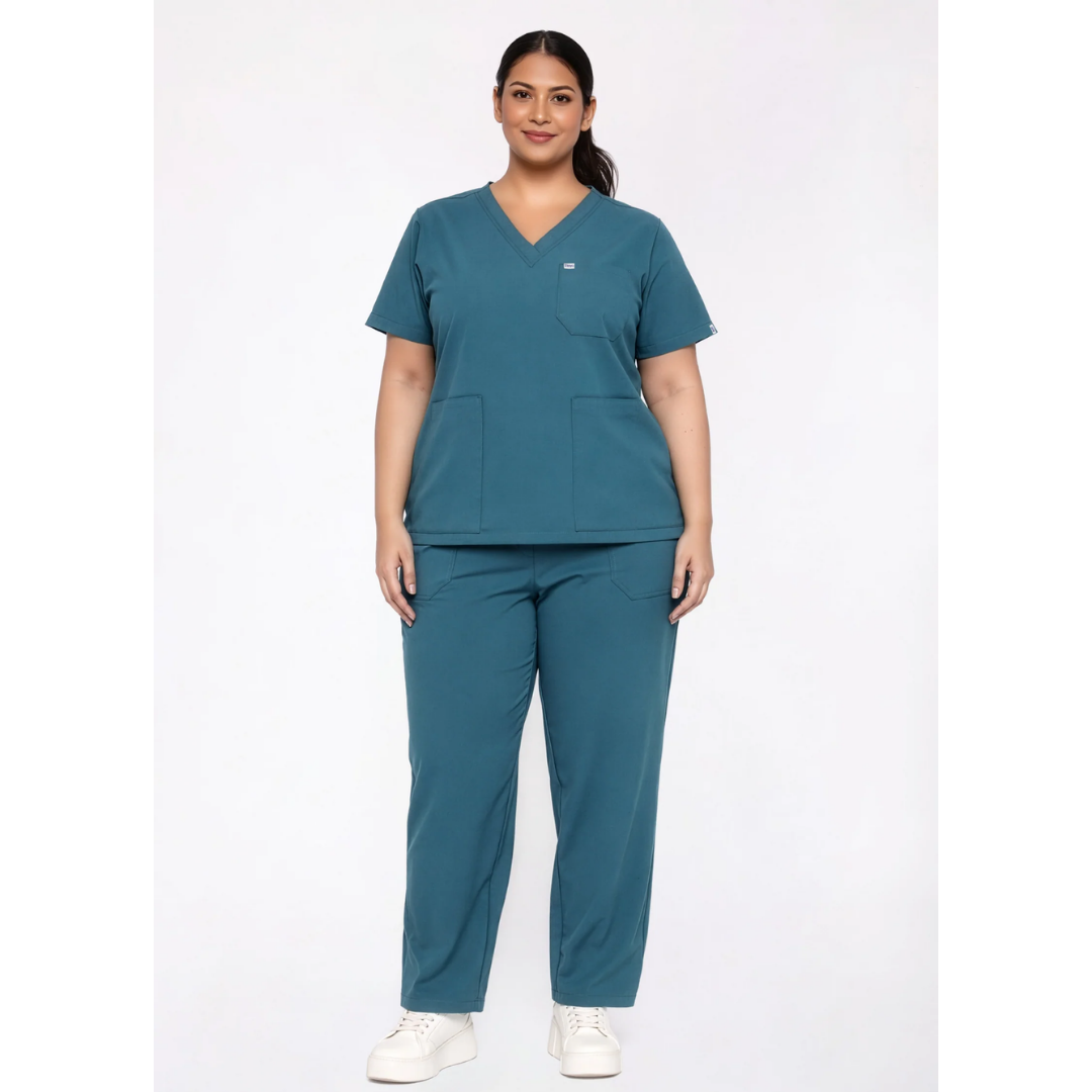 ecoflex™ Women's V-Neck (Forest Green) Plus Size Scrub