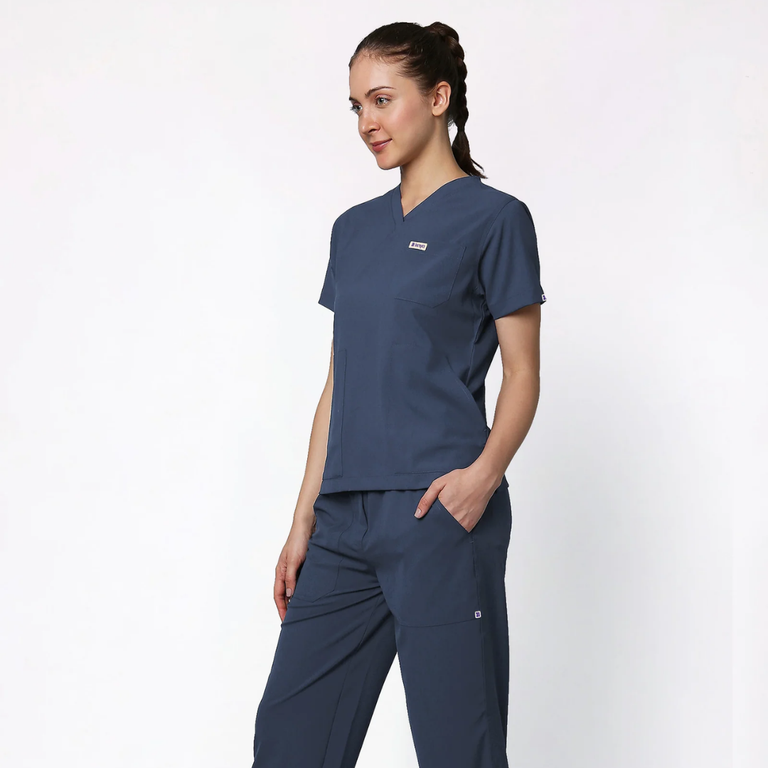 ecoflex™ Women's V-Neck (Steel Grey) Scrub