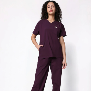 ecoflex™ Women's V-Neck (Wine) Scrub